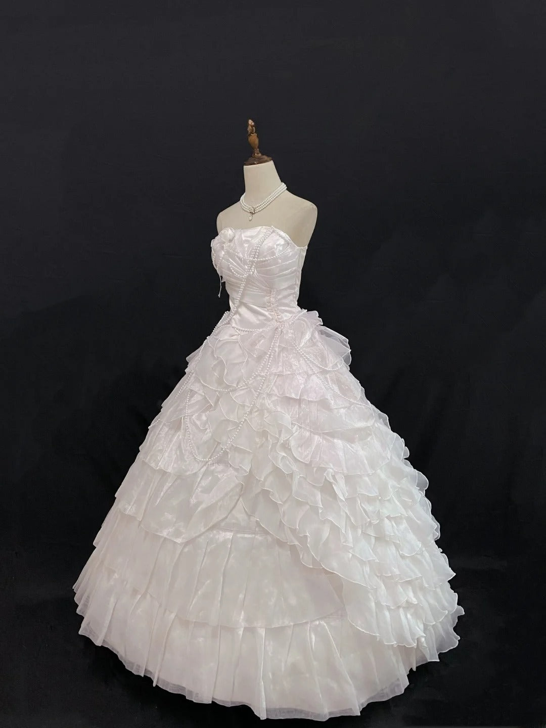 Princess Vibes Ball Gown Strrapless Light Pink Long With Tiered Layers Quince Dress inspo Quinceanera Dresses Sweet 15 16 Outfits RB7855