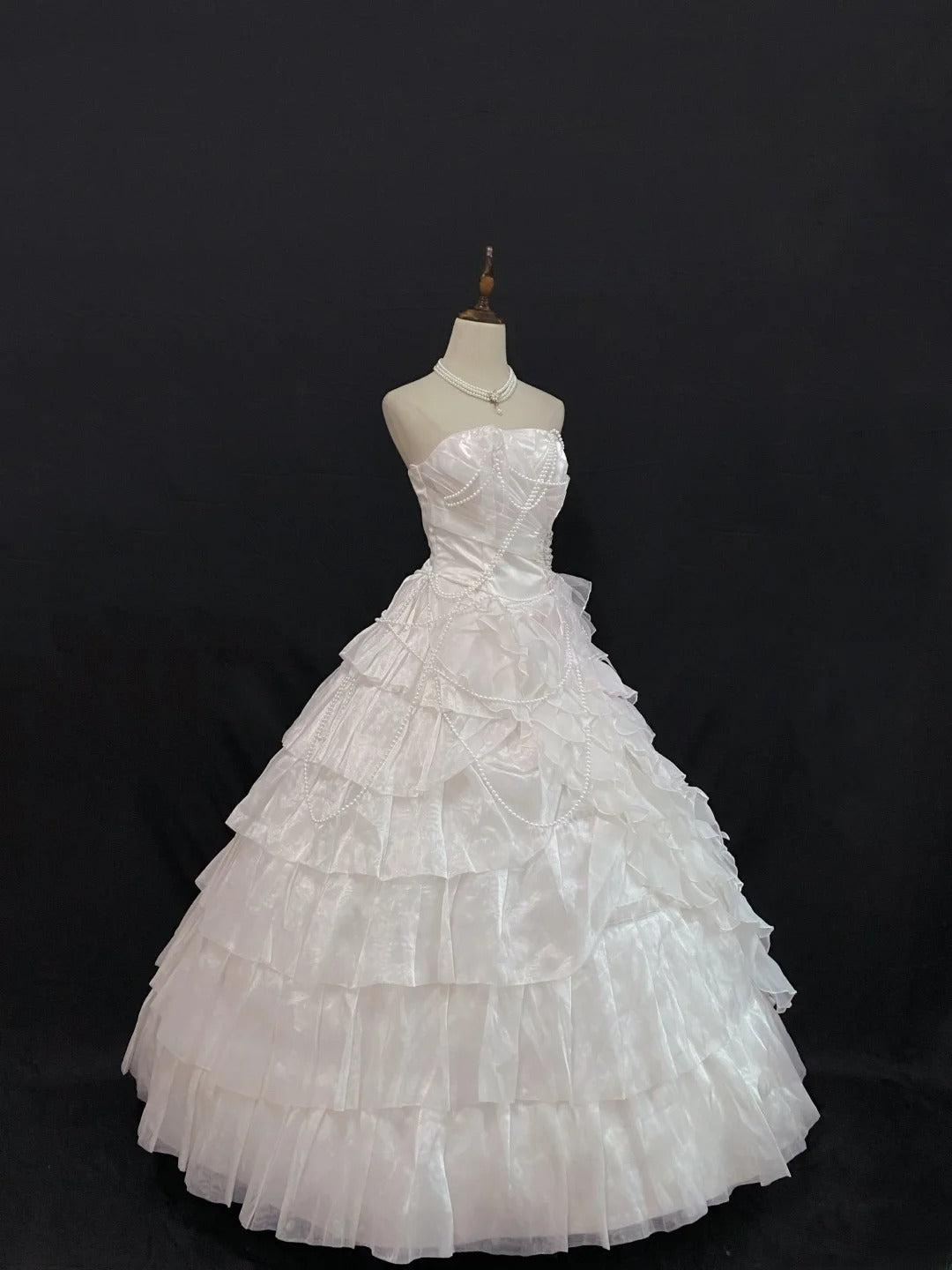 Princess Vibes Ball Gown Strrapless Light Pink Long With Tiered Layers Quince Dress inspo Quinceanera Dresses Sweet 15 16 Outfits RB7855