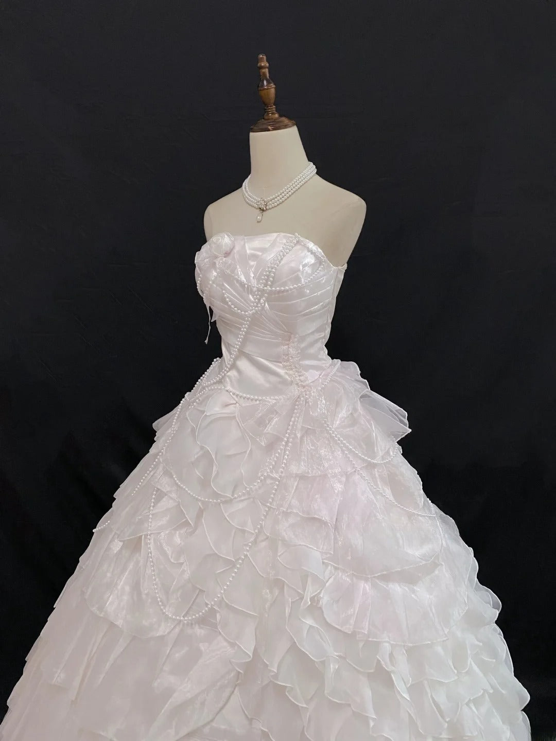 Princess Vibes Ball Gown Strrapless Light Pink Long With Tiered Layers Quince Dress inspo Quinceanera Dresses Sweet 15 16 Outfits RB7855