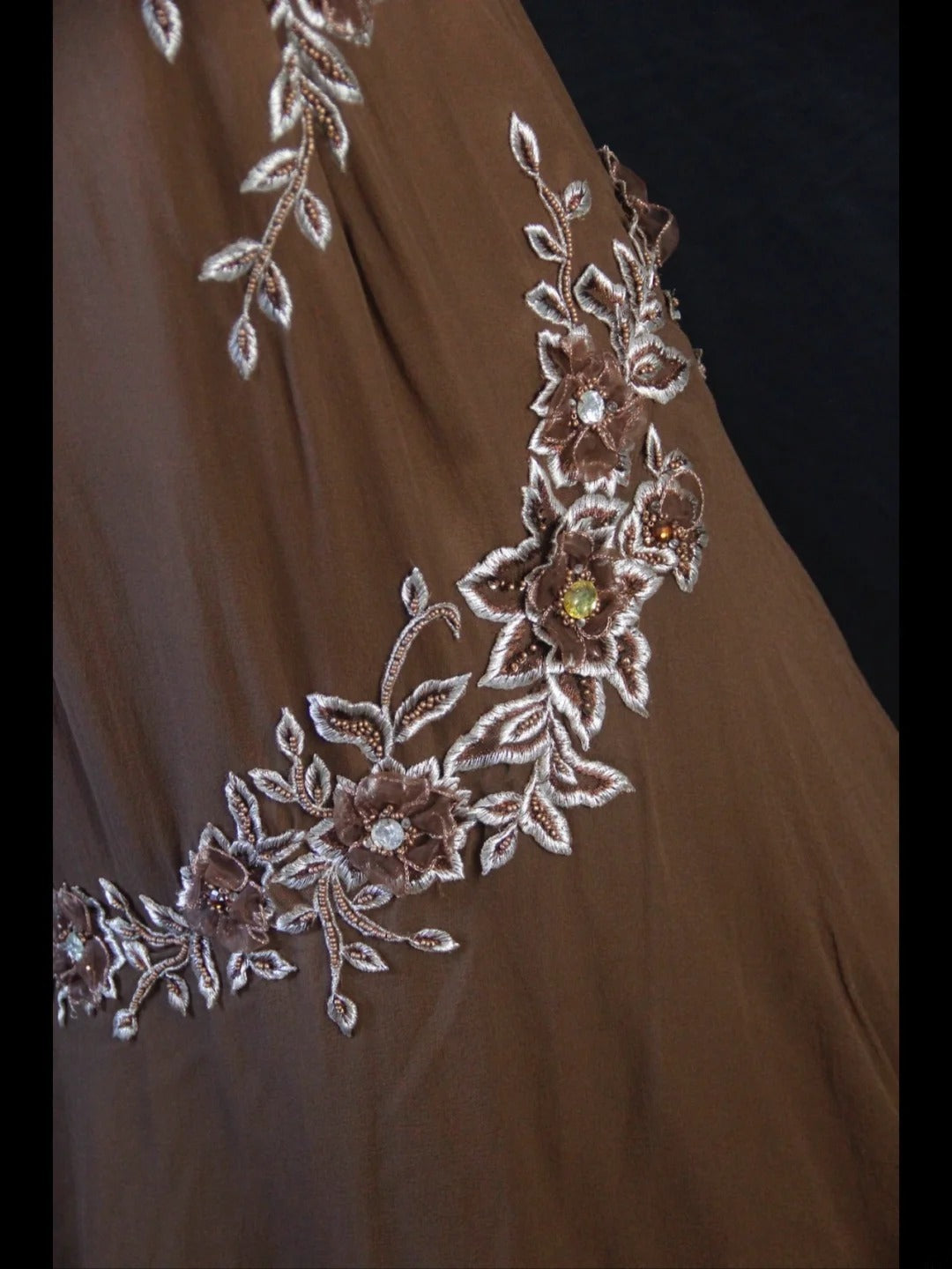 Vintage Mermaid 80s Halter Brown Chiffon Beads Long Prom Dresses Inspo Birthday Outfit Formal Gowns AS403