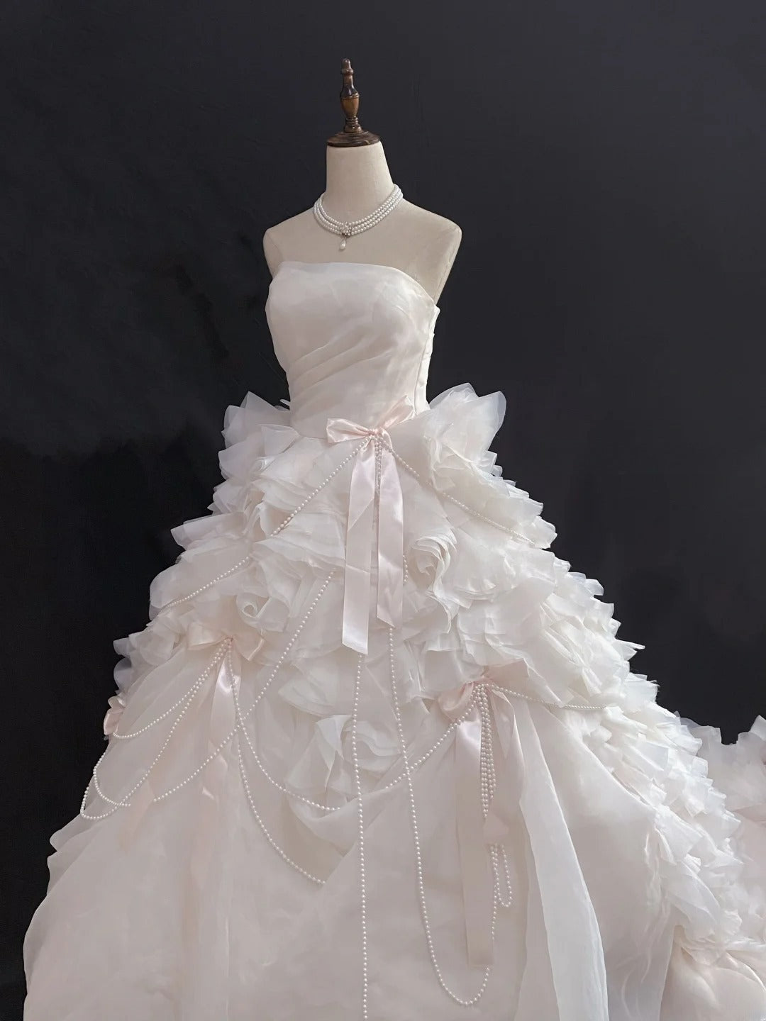 Princess Vibes Ball Gown Strapless Light Pink Long With Tiered Layers Quince Dress inspo Quinceanera Dresses Sweet 16 Outfit RB7858