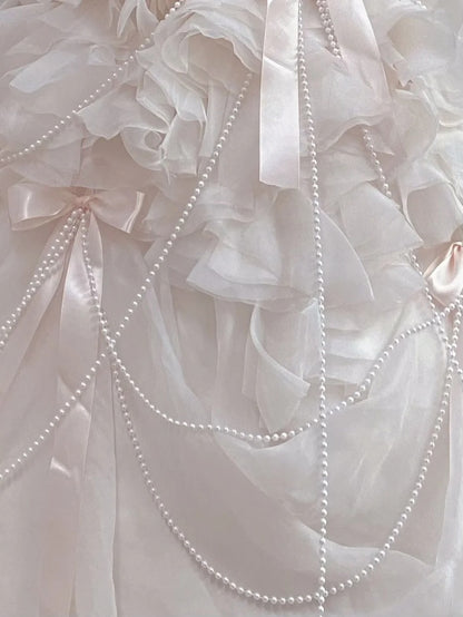 Princess Vibes Ball Gown Strapless Light Pink Long With Tiered Layers Quince Dress inspo Quinceanera Dresses Sweet 16 Outfit RB7858