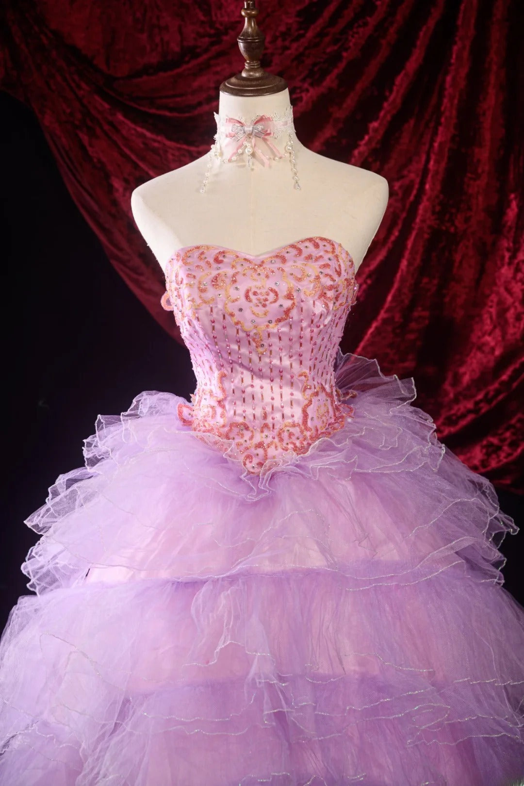 Pretty Ball Gown Sweetheart Lilac Tulle Sweet 15 Quinceanera Dresses Formal Gown For 15 Anos Celebration RB8598