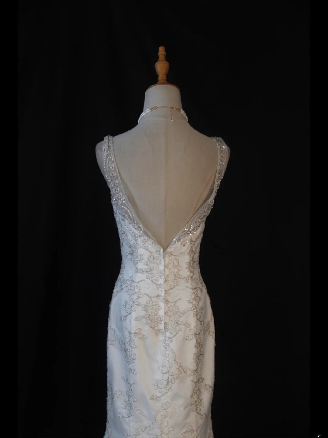 Women's Elegant Mermaid Sheer Tulle Sweetheart Vintage White Wedding Dress for Bride Sweep Train Wedding Dresses AS406