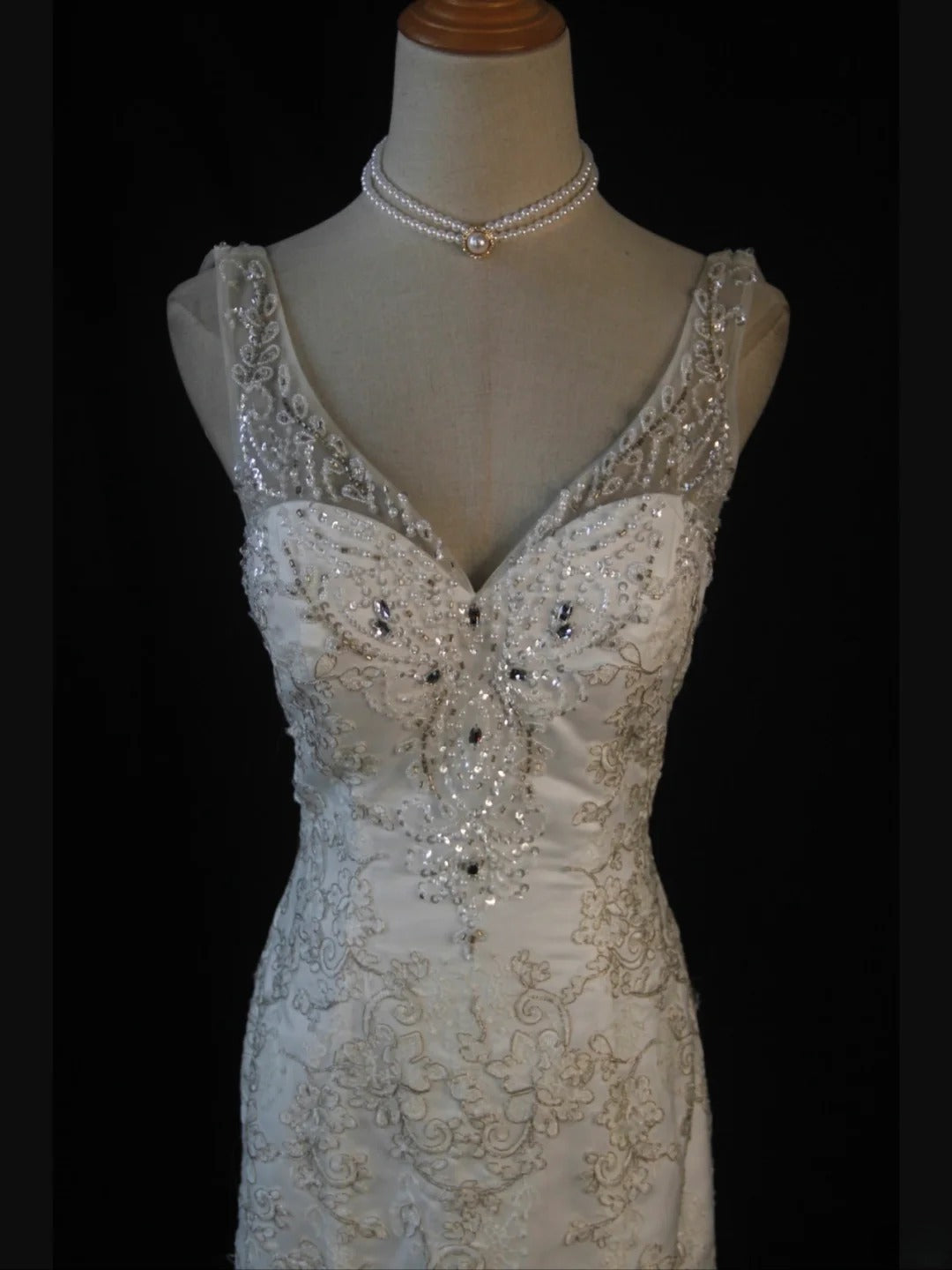 Women's Elegant Mermaid Sheer Tulle Sweetheart Vintage White Wedding Dress for Bride Sweep Train Wedding Dresses AS406