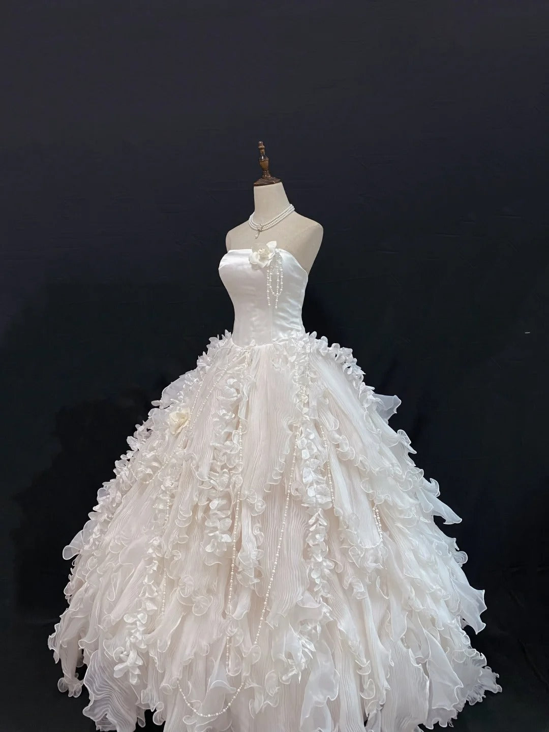 Princess Vibes Ball Gown Strapless White Long With Tiered Layers Quince Dress inspo Quinceanera Dresses Sweet 16 Outfit RB7860