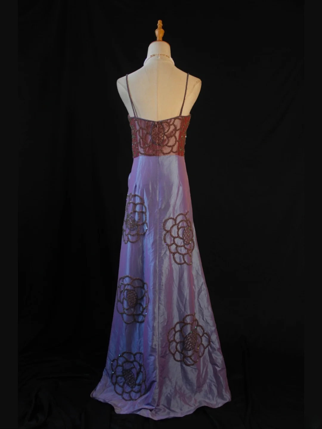 Retro 1950s A Line Spaghetti Straps Taffeta Grape Burgundy With Beads Long Prom Dresses Inspo 21st Birthday Outfit Formal Gown AS407