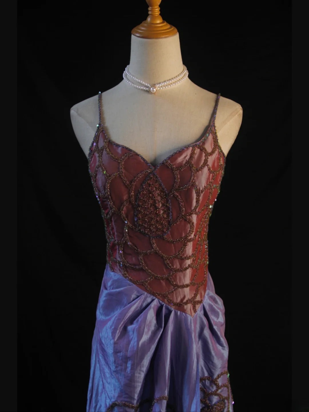 Retro 1950s A Line Spaghetti Straps Taffeta Grape Burgundy With Beads Long Prom Dresses Inspo 21st Birthday Outfit Formal Gown AS407