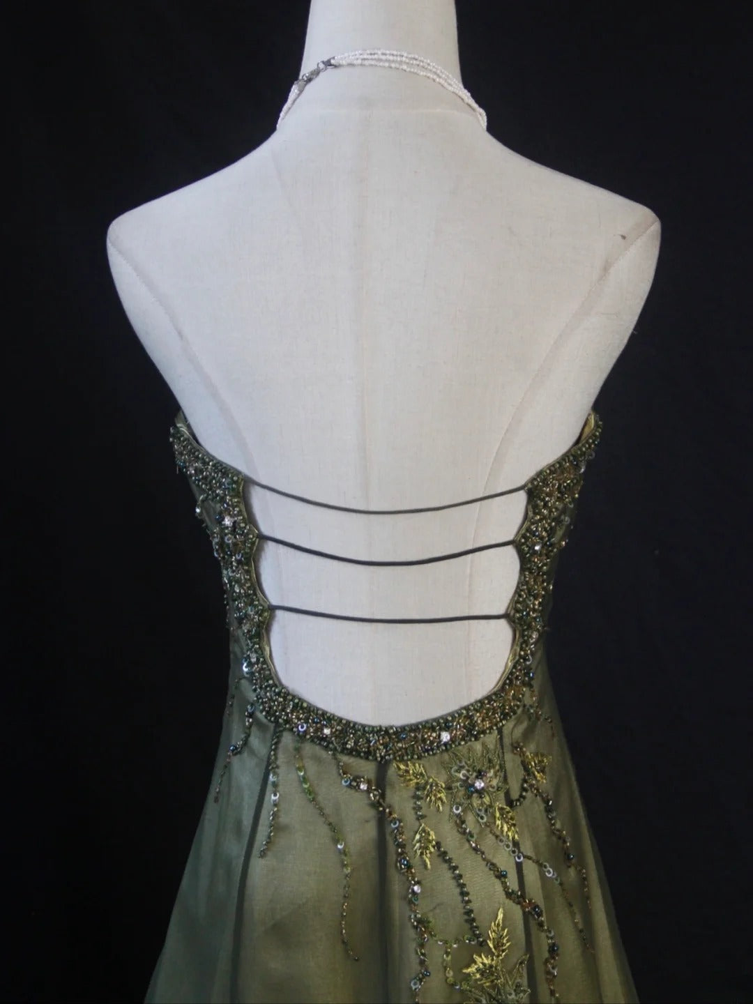 Vintage A line Sweetheart Green Chiffon 1950s With Beads Bodice Long Prom Dresses Inspo Birthday Outfit Party Gown AS409