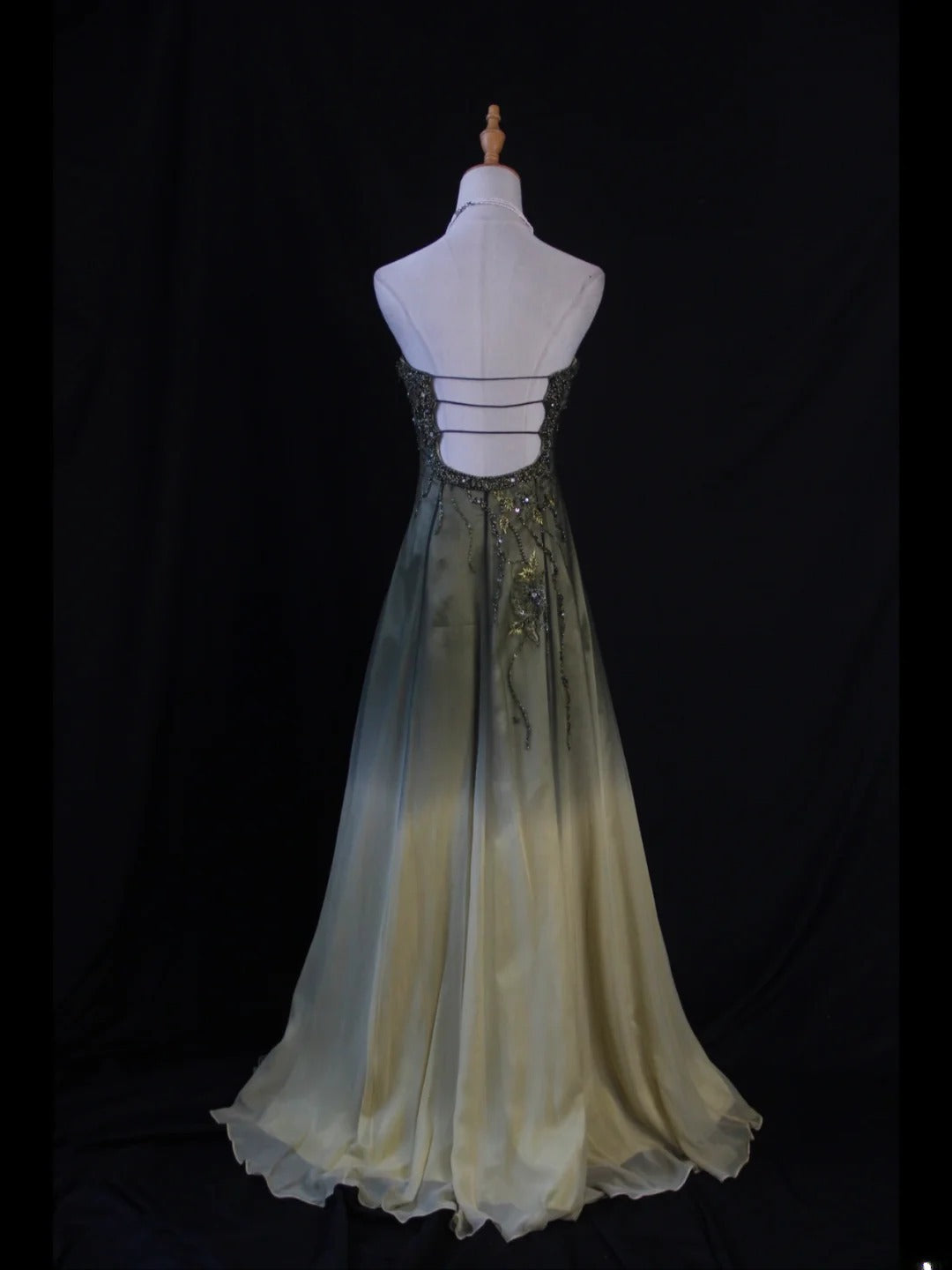 Vintage A line Sweetheart Green Chiffon 1950s With Beads Bodice Long Prom Dresses Inspo Birthday Outfit Party Gown AS409