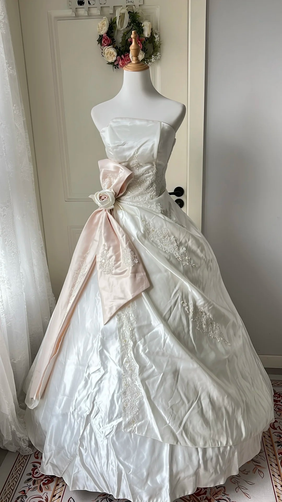 Sweet 15 Quinceanera Dresses Ball Gown Strapless White With Appliques Long 16th Birthday Dress RC0732
