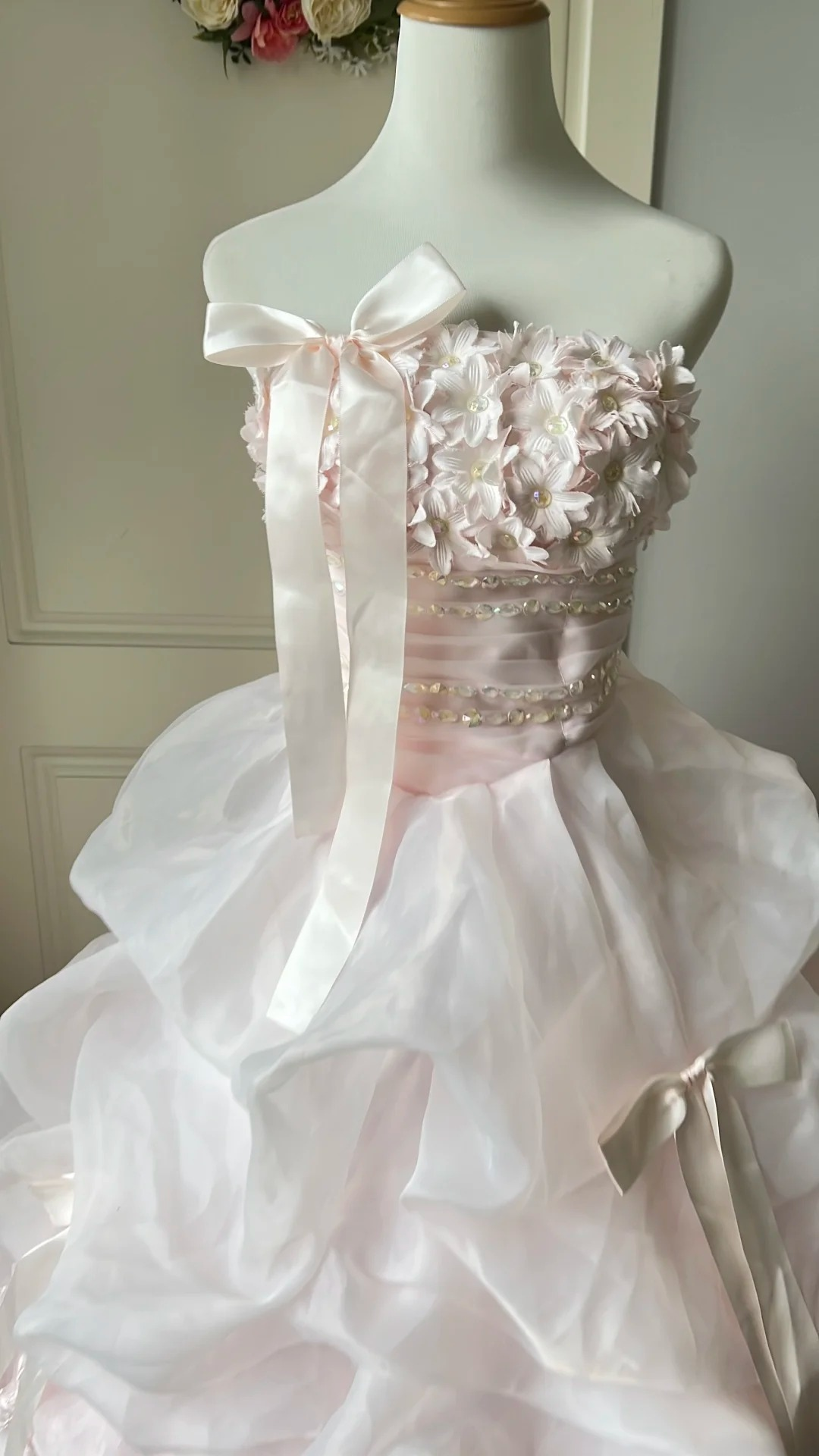 Sweet 16 Dress Ideas Ball Gown Strapless Pink Lace With 3D Appliques Ball Gown Sweet Sixteen Birthday Dresses RC0735