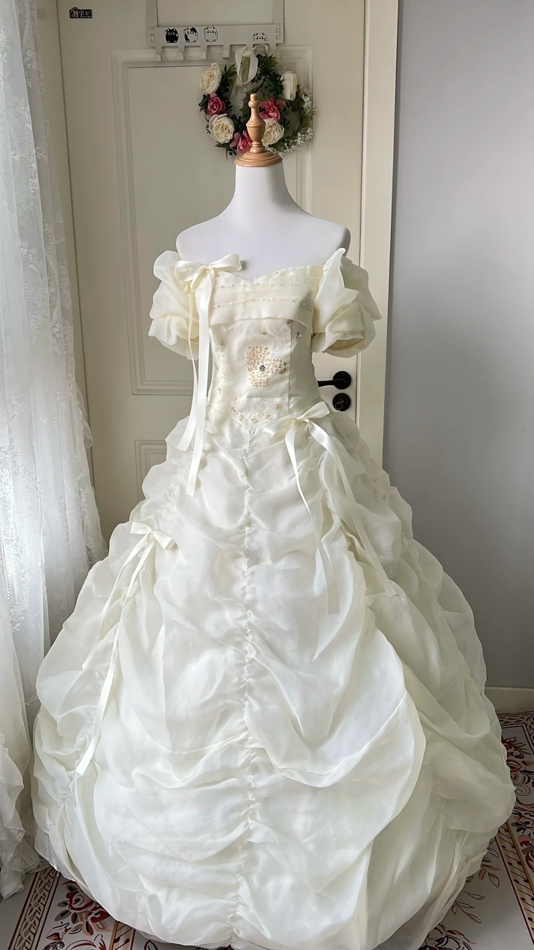 Sweet 16 Dress Ideas Ball Gown Off Shoulder Yellow With Short Sleeves Ball Gown Sweet Sixteen Birthday Dresses RC0736