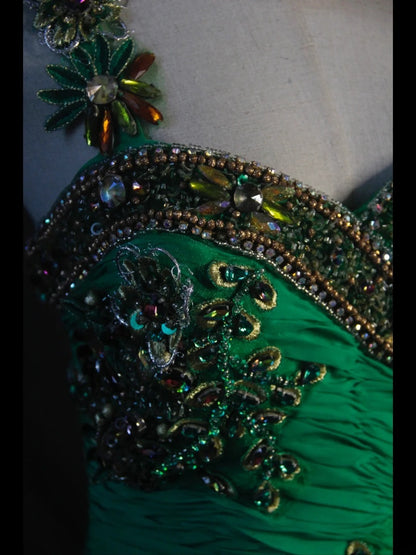 Vintage Mermaid Sweetheart Green Chiffon 1950s With Pleated Ruffled Beaded Bodice Long Prom Dresses Inspo Birthday Outfit Formal Gown AS417
