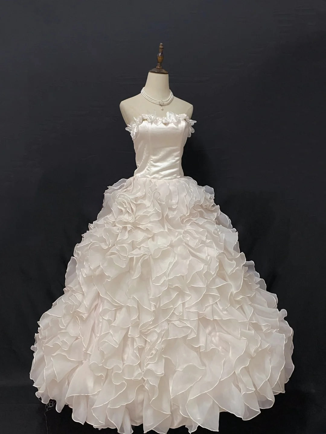 Princess Vibes Ball Gown Strapless Chiffon Long With Tiered Layers Quince Dress inspo Quinceanera Dresses Sweet 16 Outfit RB7871