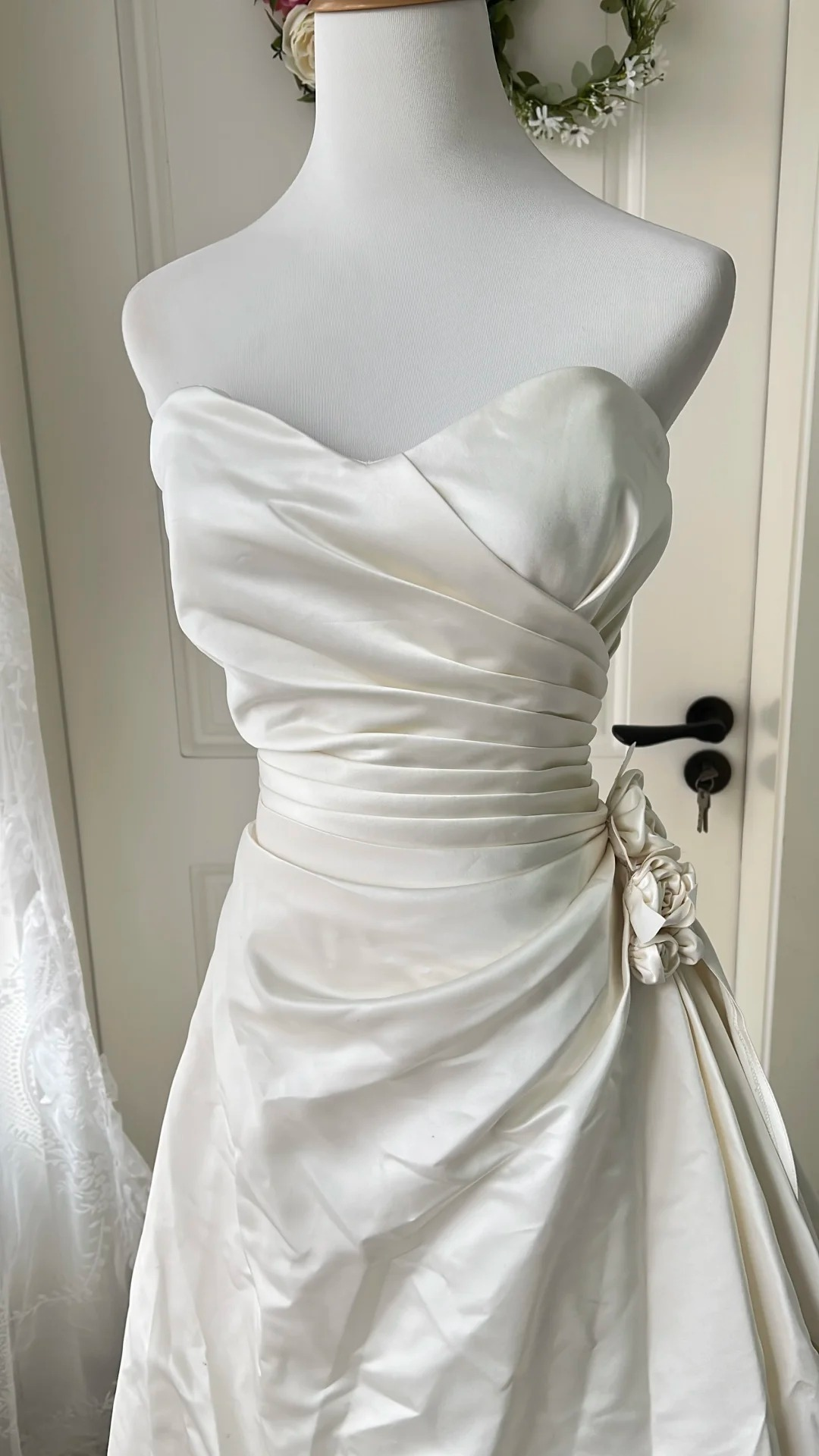 Simple Wedding Dress Mermaid Sweetheart White With Flowers Long Bridal Gown RC0739
