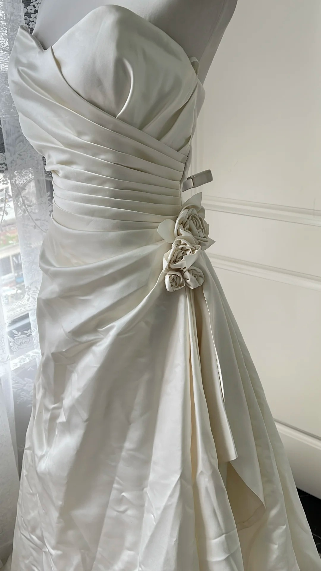 Simple Wedding Dress Mermaid Sweetheart White With Flowers Long Bridal Gown RC0739