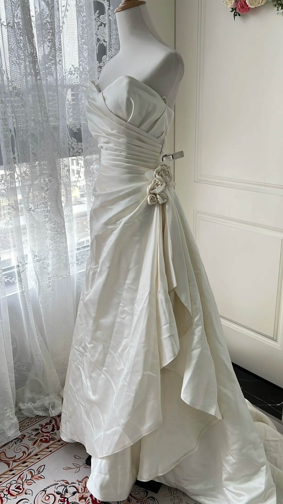 Simple Wedding Dress Mermaid Sweetheart White With Flowers Long Bridal Gown RC0739