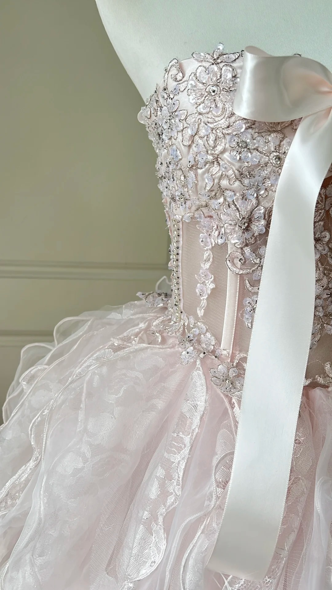 Sweet 15 Dress Quinceanera Dresses Ball Gown Sweetheart Light Pink With Lace Layers Long 16th Birthday Outfits RC0740