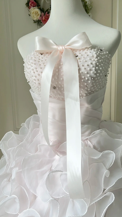 Sweet 15 Dress Quinceanera Dresses Ball Gown Sweetheart Light Pink With Tiered Layers Long 16th Birthday Outfits RC0741