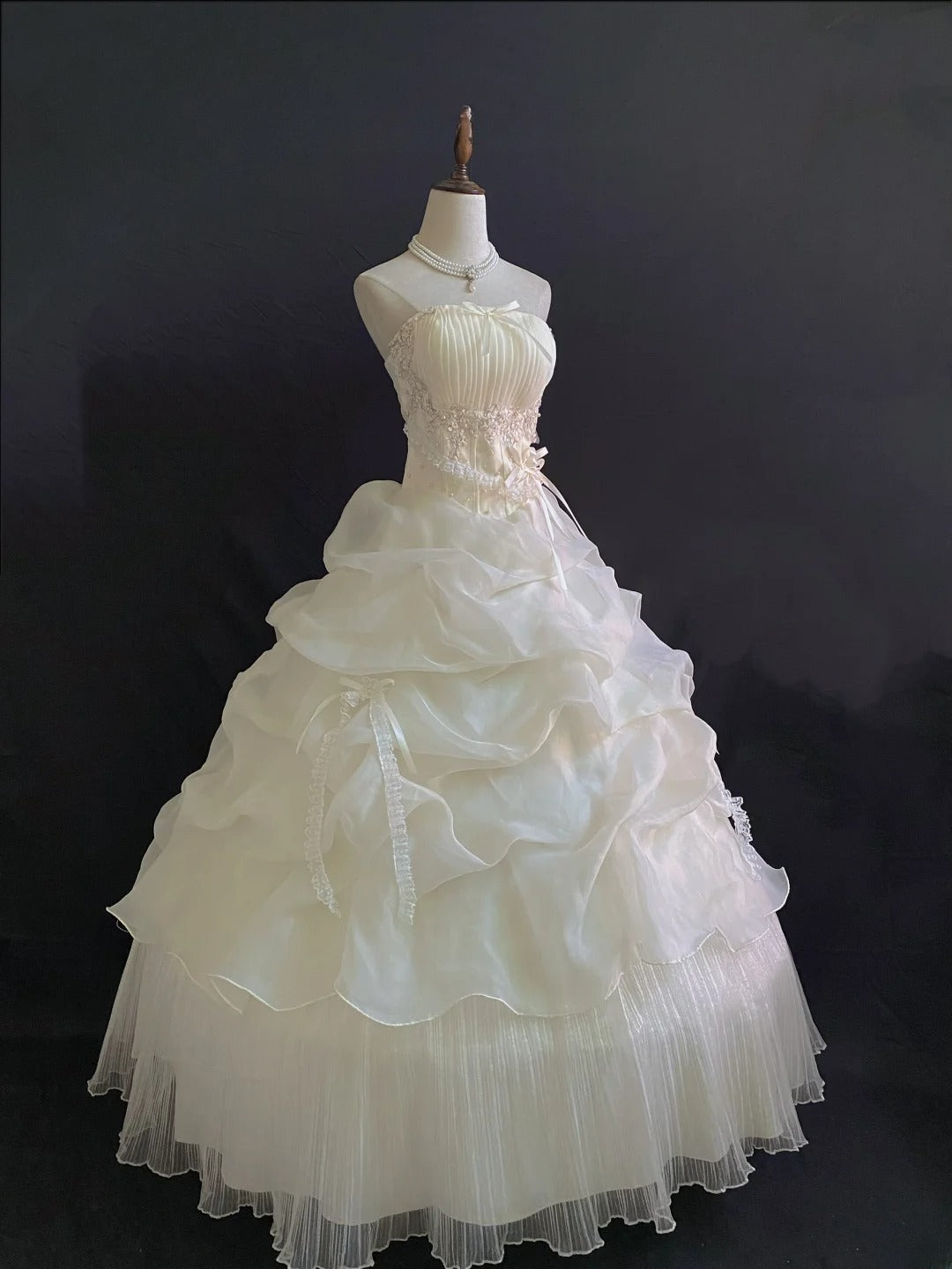Princess Vibes Ball Gown Sweetheart Organza Long With Tiered Ruffled Corset Fitted Back Quince Dress inspo Quinceanera Dresses Sweet 16 Outfit RB7878