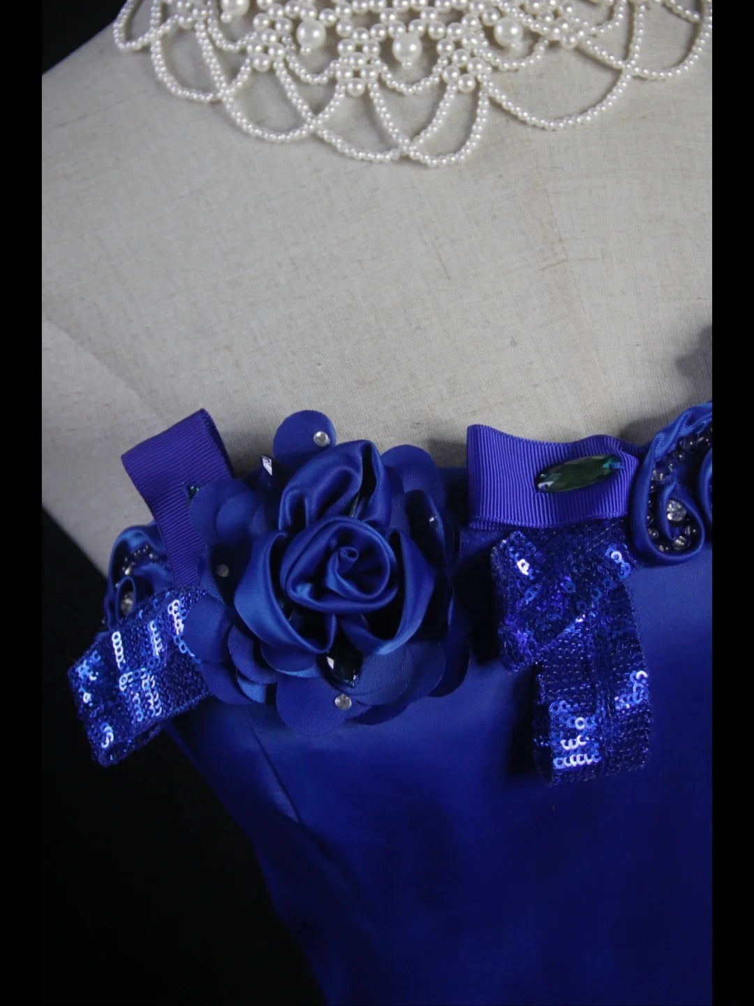 Retro 1950s Mermaid One Shoulder Royal Blue Satin With Flowers Slit Long Prom Dresses Inspo 22th Birthday Outfit Formal Dress AS425