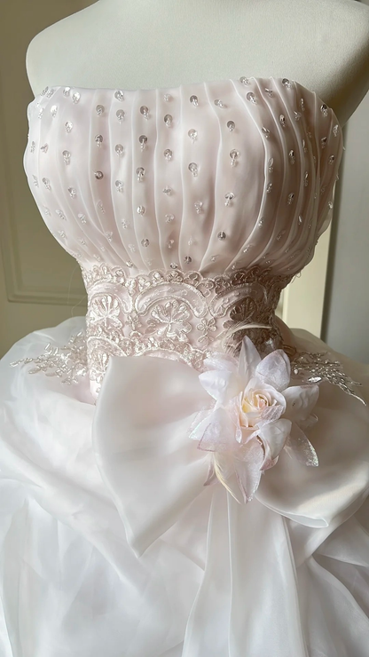 Sweet 16 Dress Ideas Ball Gown Strapless Light Pink With Tiered Layers Ball Gown Sweet Sixteen 16th Birthday Dresses RC0746
