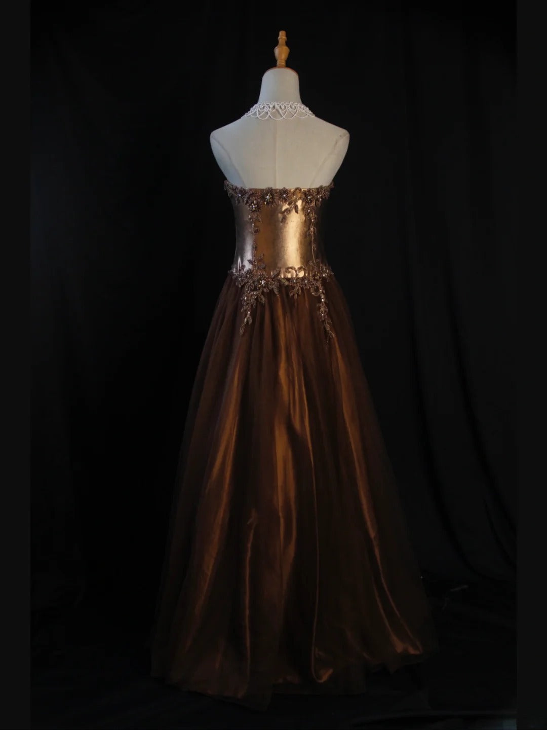 Vintage A Line Strapless 80s With Beaded Appliqued Bodice Long Prom Max Dresses Inspo Birthday Outfit Formal Dress For Women AS428