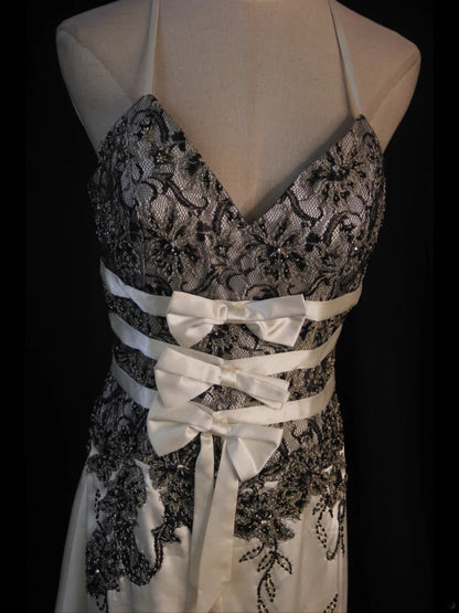 Vintage A line Halter Black Lace With Beads White Short 18th Birthday Dress Homecoming Dresses Cocktail Gown AS430