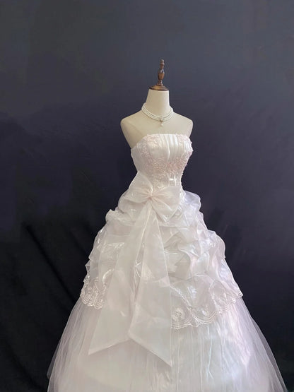 Princess Vibes Ball Gown Strapless Pink Tulle Long With Ruffled Tiered Quince Dress inspo Quinceanera Dresses Sweet 16 Outfit RB7886