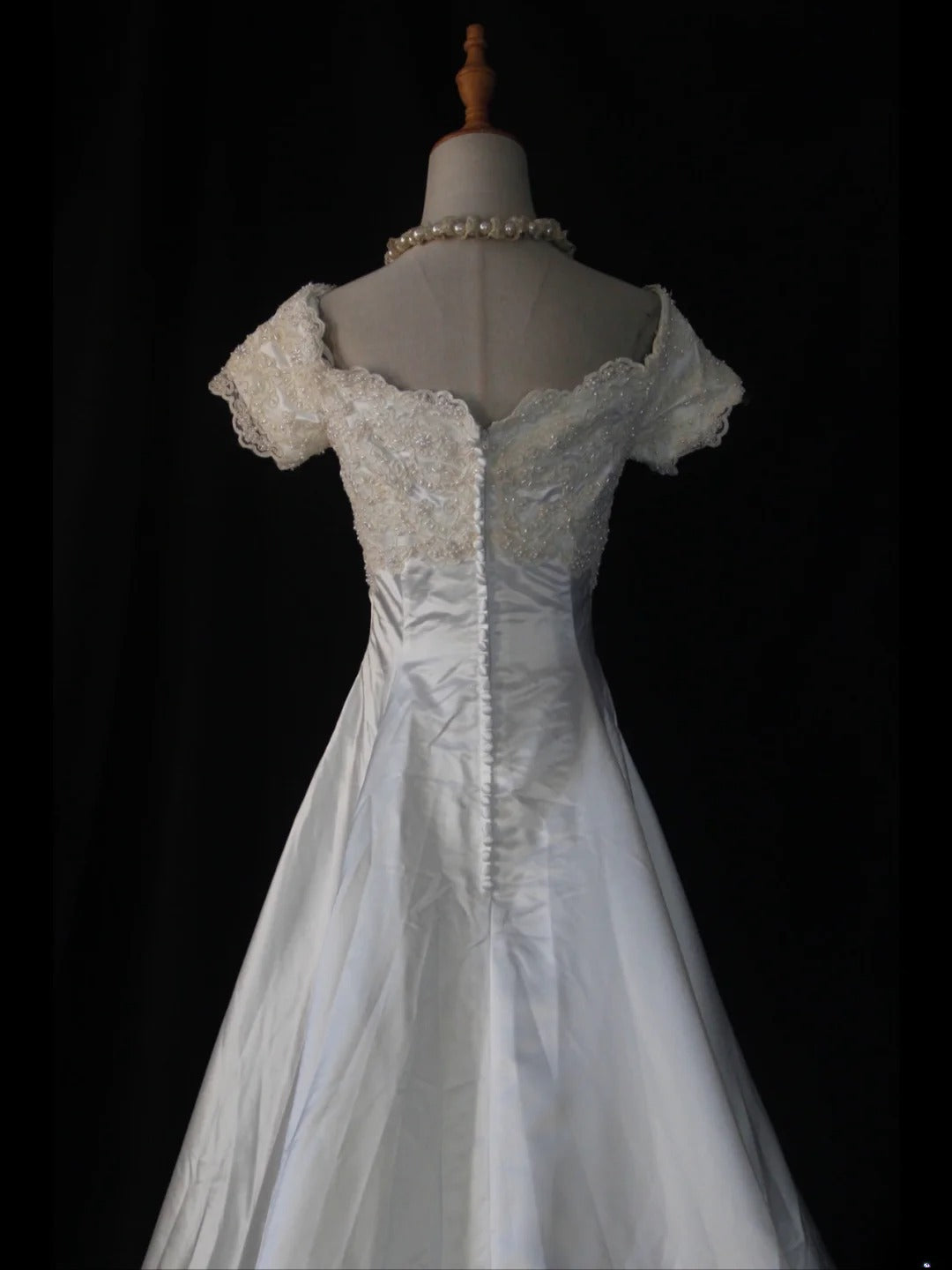 Retro 1950s Wedding Dresses for Bride Ball Gown V Neck With Short Beads Sleeves Lace Petite/Plus Size Bridal Gowns for Summer Wedding AS433