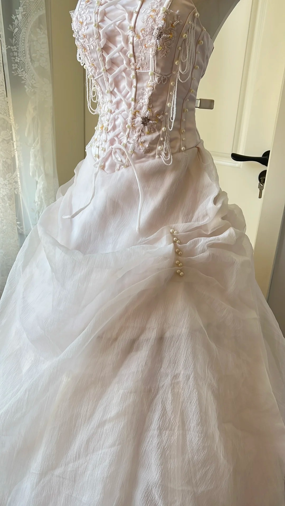 Sweet 15 Dress Quinceanera Dresses Ball Gown Strapless Light Pink Tulle With Appliques Long 16th Birthday Outfits RC0754