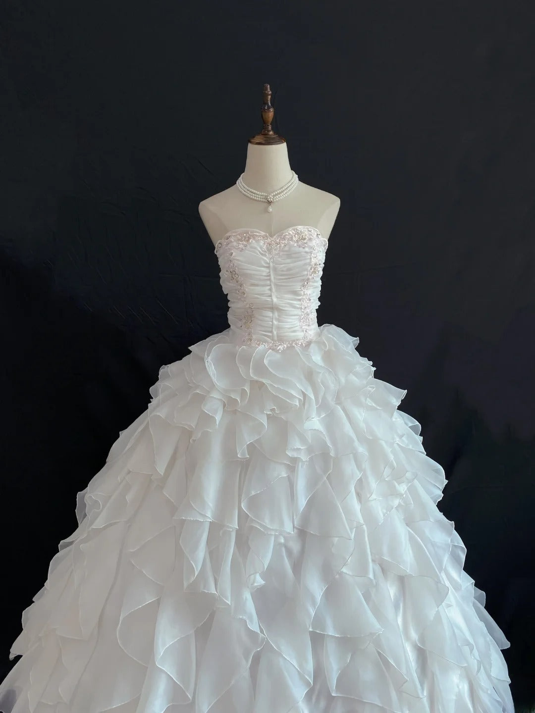Sweety Ball Gown Sweetheart Light Pink Chiffon Long With Lace Tier Layers Quince Dress inspo Quinceanera Dresses Sweet 16 Outfit RB7890