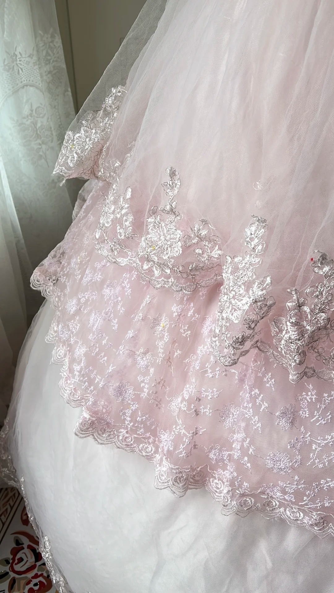 Sweet 15 Dress Quinceanera Dresses Ball Gown Strapless Light Pink Tulle With Lace Long 16th Birthday Outfits RC0755