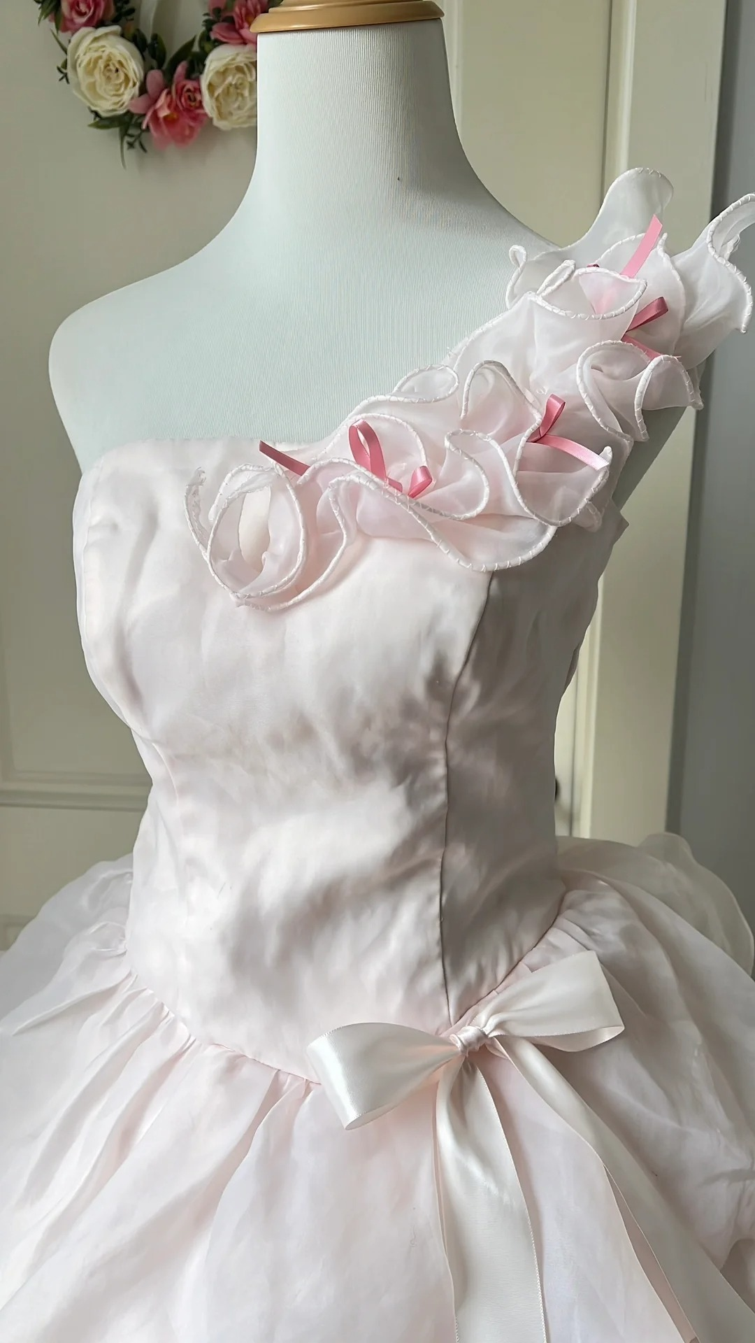 Elegant Prom Dresses Ball Gown One Shoulder Light Pink With Tiered Layers Long Graduation Dance Outfits RC0756