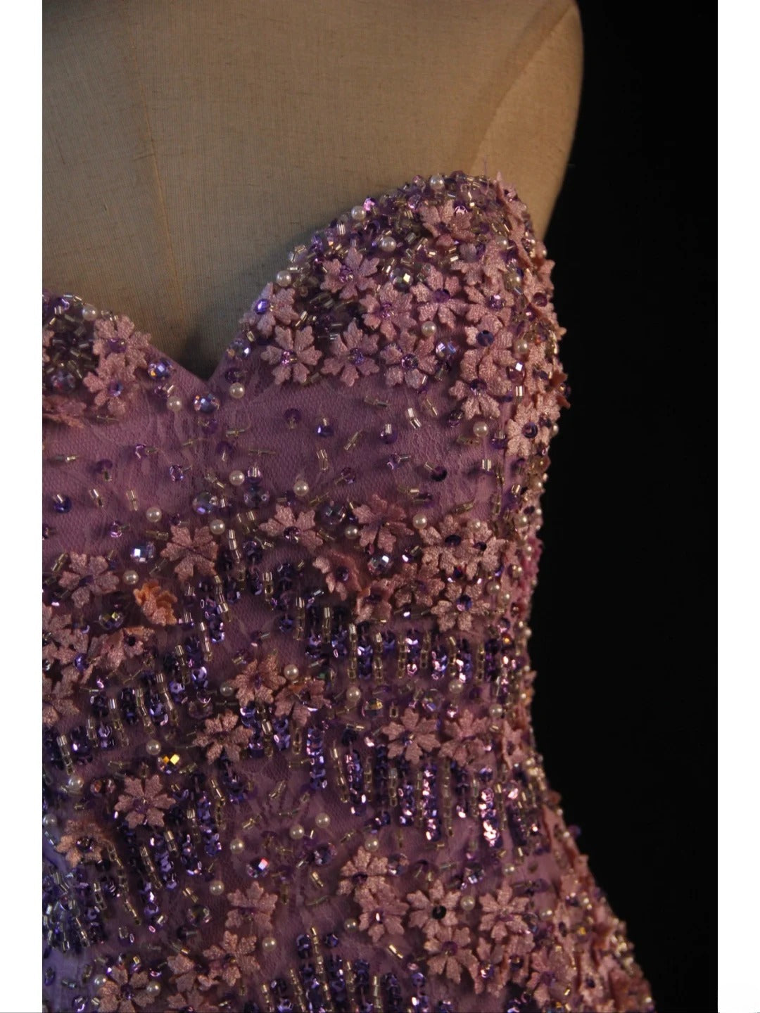 Vintage Mermaid Sweetheart Lilac Tulle 1950s With Beads Bodice Long Prom Dresses Inspo 18th Birthday Outfit Formal Gown AS439