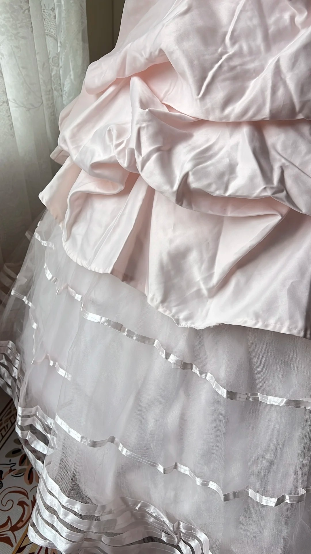 Sweet 15 Dress Quinceanera Dresses Ball Gown Strapless Pink With Tiered Layers Long 16th Birthday Outfits RC0759