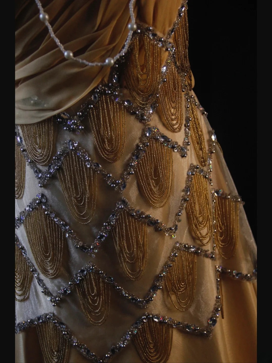 Retro 1950s A Line One Shoulder Yellow Chiffon With Silver Beads Long Prom Dresses Inspo 22th Birthday Outfit Formal Dress AS443