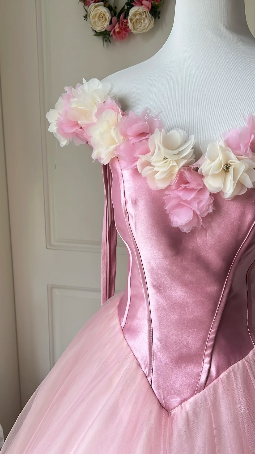 Sweet 16 Dress Ideas Ball Gown Off Shoulder With Flowers Tulle Pink Ball Gown Sweet Sixteen 16th Birthday Dresses RC0765