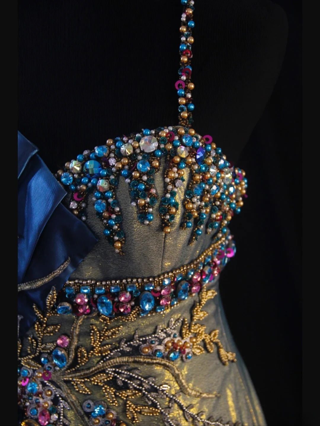 Vintage Mermaid Spaghetti Straps Royal Blue Satin Silver Satin 70s With Beads Long Prom Max Dresses Inspo 18th Birthday Outfit Formal Dress For Women AS451
