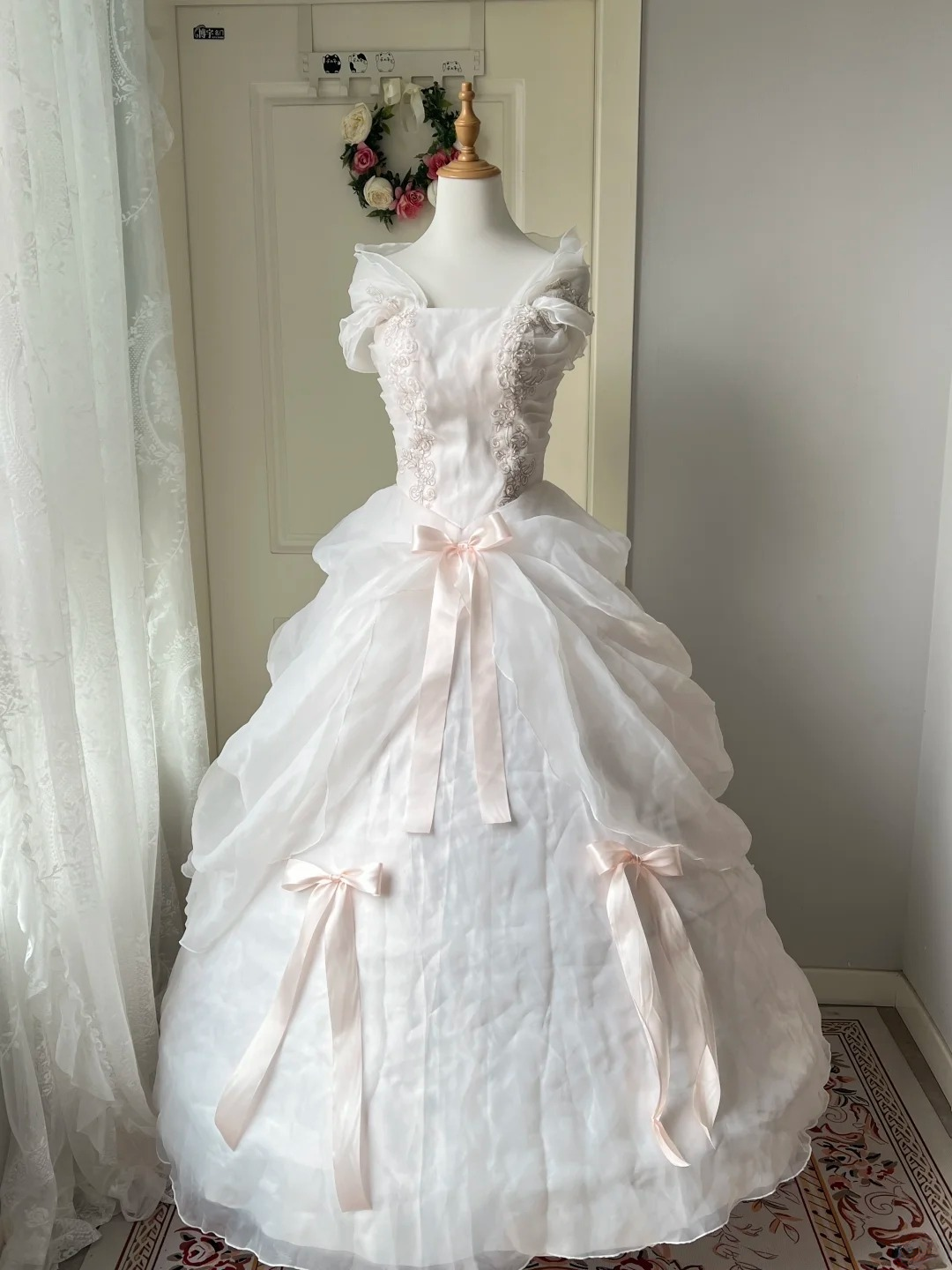 Sweet 16 Dress Ideas Ball Gown Strapless With Lace Bow-knot Pink Ball Gown Sweet Sixteen 16th Birthday Dresses RC0769