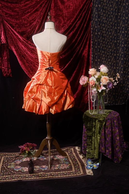 Vintage Ball Gown Sweetheart Taffeta Knee Length Birthday Dress Homecoming Dresses Inspo Cocktail Hoco Outfits RB8625