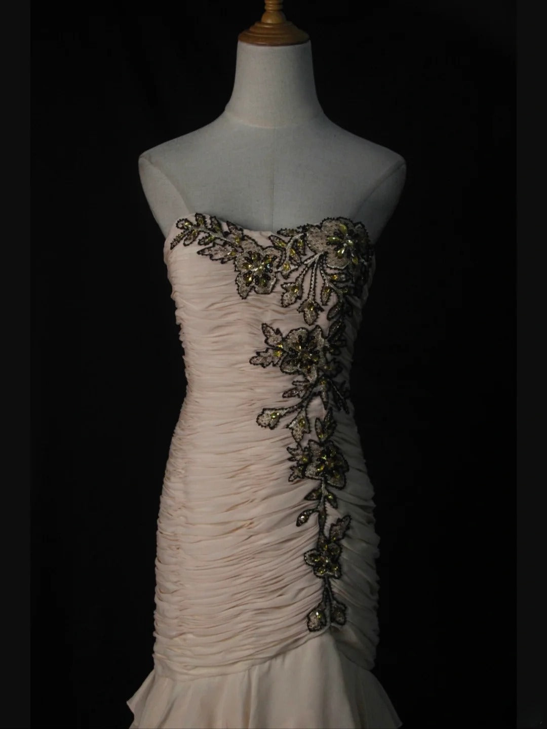 Vintage Mermaid Sweetheart Champagne Chiffon 1950s With Ruffled Layered Bodice Long Prom Dresses Inspo 18th Birthday Outfit Formal Gown AS453