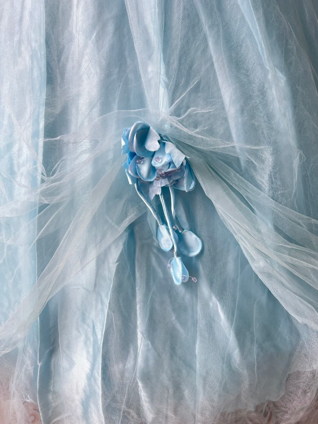 Sweet 15 Dress Quinceanera Dresses Ball Gown Spaghetti Straps Blue With Flowers Long 16th Birthday Outfits RC0770