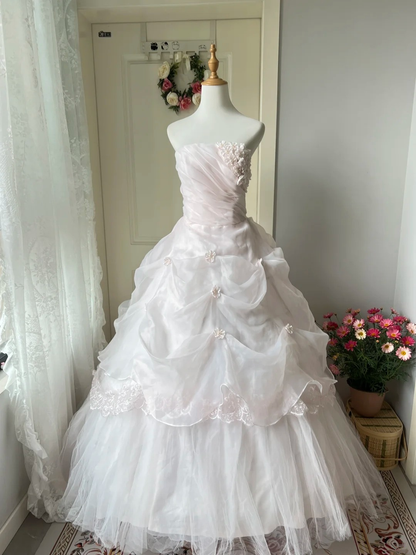 Sweet 16 Dress Ideas Ball Gown Strapless Light Pink With Appliques Flowers Ball Gown Sweet Sixteen 16th Birthday Dresses RC0774