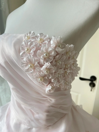 Sweet 16 Dress Ideas Ball Gown Strapless Light Pink With Appliques Flowers Ball Gown Sweet Sixteen 16th Birthday Dresses RC0774