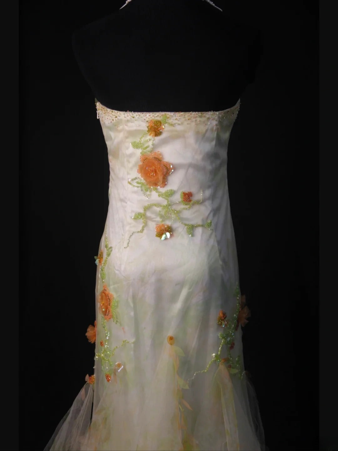 Vintage Mermaid Strapless Floral Tulle 1950s With Ruffled Flowers Layered Bodice Long Prom Dresses Inspo 18th Birthday Outfit Formal Gown AS459