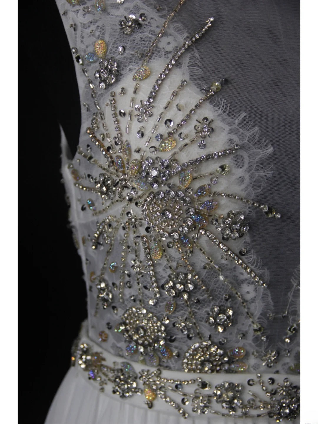 Vintage A Line Scoop Silver Gray Lace Tops Chiffon 80s With Beaded Bodice Long Prom Dresses Inspo Birthday Outfit Formal Dress For Women AS462