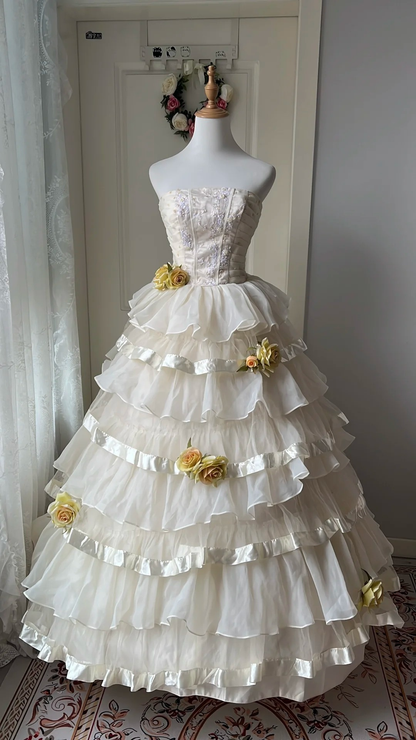 Sweet 16 Dress Ideas Ball Gown Strapless Lace With Tiered Layers Ball Gown Sweet Sixteen 16th Birthday Dresses RC0779