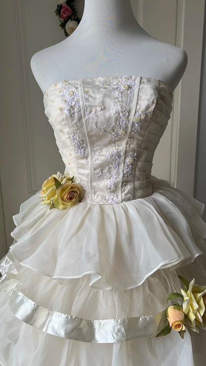 Sweet 16 Dress Ideas Ball Gown Strapless Lace With Tiered Layers Ball Gown Sweet Sixteen 16th Birthday Dresses RC0779
